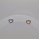 Small Bling Heart Studs - Color image
