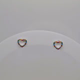 Small Bling Heart Studs - Color image