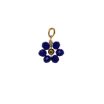 Blue Beaded Flower Charm - Dark Blue image