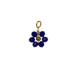 Blue Beaded Flower Charm - Dark Blue image