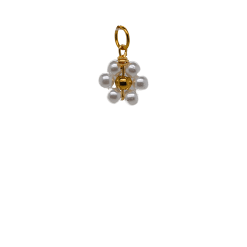 Pearl Beaded Flower Charm image 0