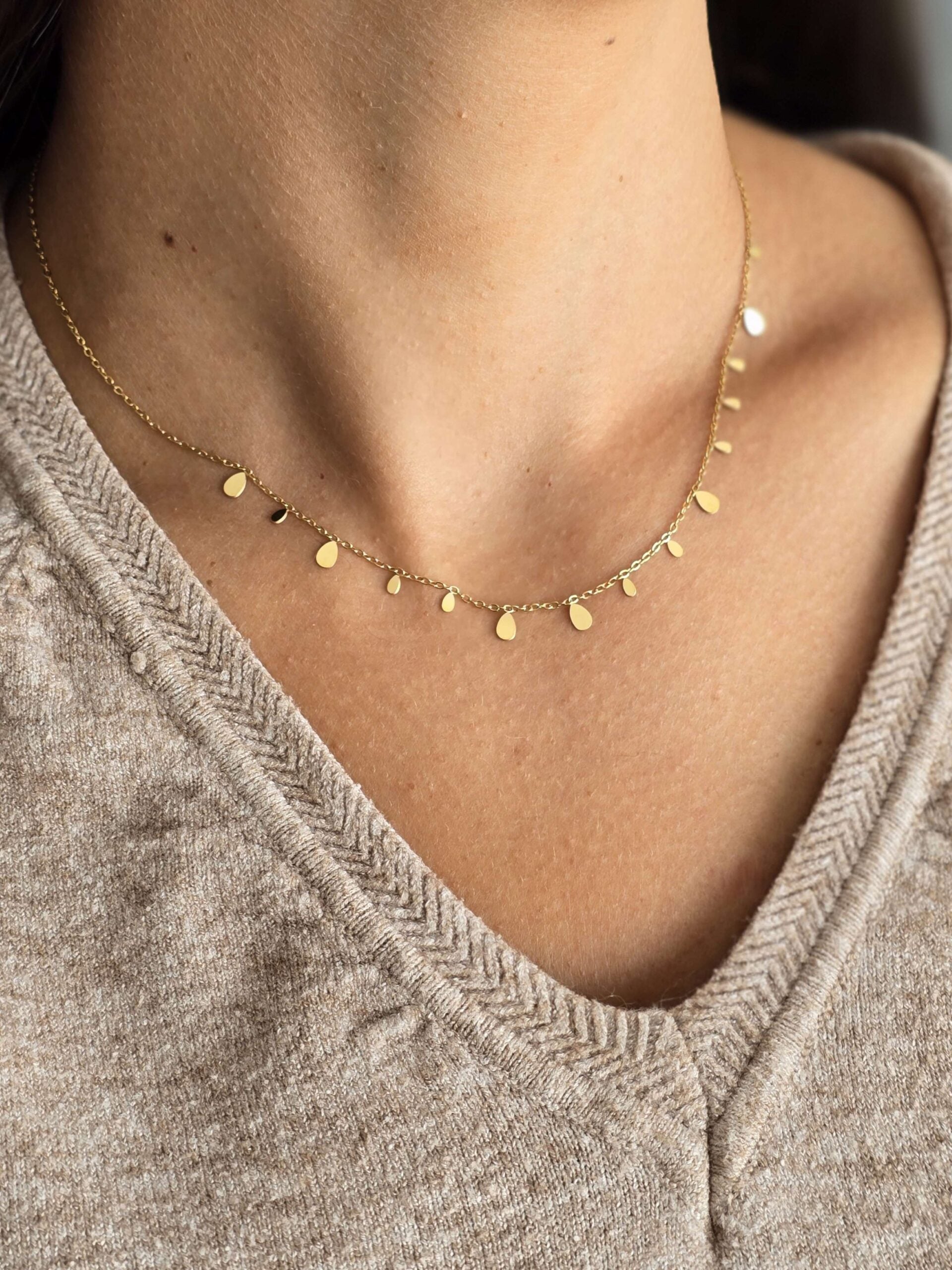 Small Teardrop Gold Necklace image 0