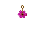 Pink Beaded Flower Charm image 0