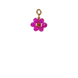 Pink Beaded Flower Charm image 0