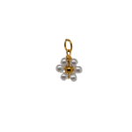 Pearl Beaded Flower Charm - Pearl image
