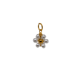 Pearl Beaded Flower Charm - Pearl image