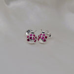 Silver Ladybug Studs image 0