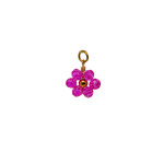 Pink Beaded Flower Charm - Pink image