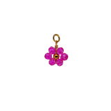 Pink Beaded Flower Charm - Pink image