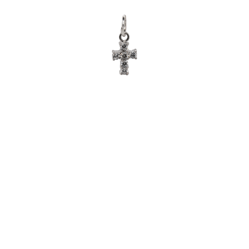 Silver Bling Cross Charm image 0