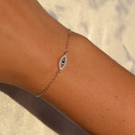 Silver Evil Eye Bracelet image 1