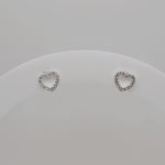 Small Bling Heart Studs - Clear image