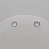 Small Bling Heart Studs - Clear image