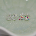 Small Bling Heart Studs image 0