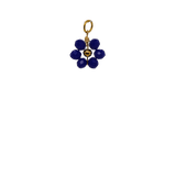 Blue Beaded Flower Charm image 0
