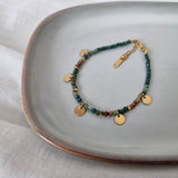 Gold Colored Beads Bracelet - Green image