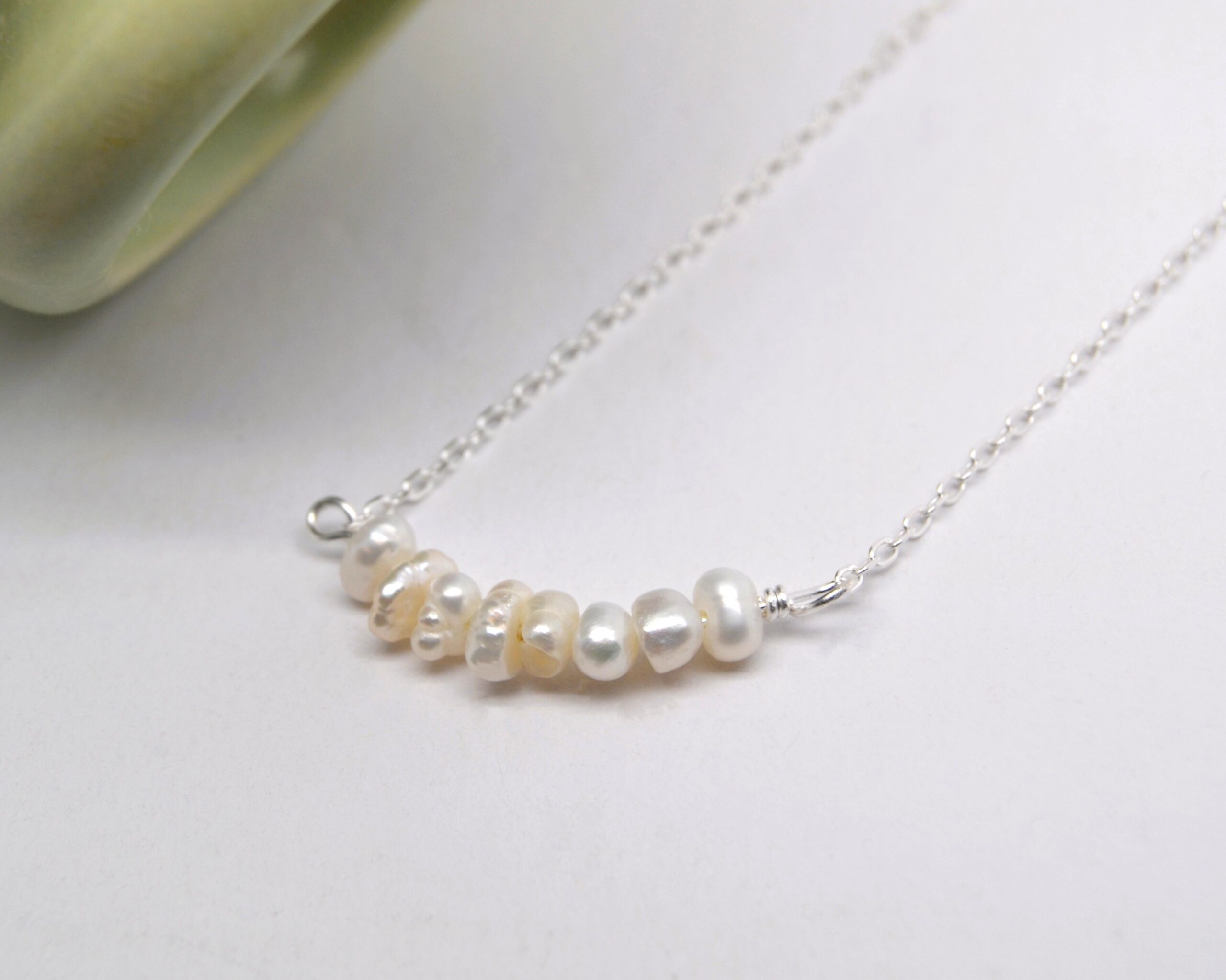 Dainty Pearl Cluster Necklace image 0