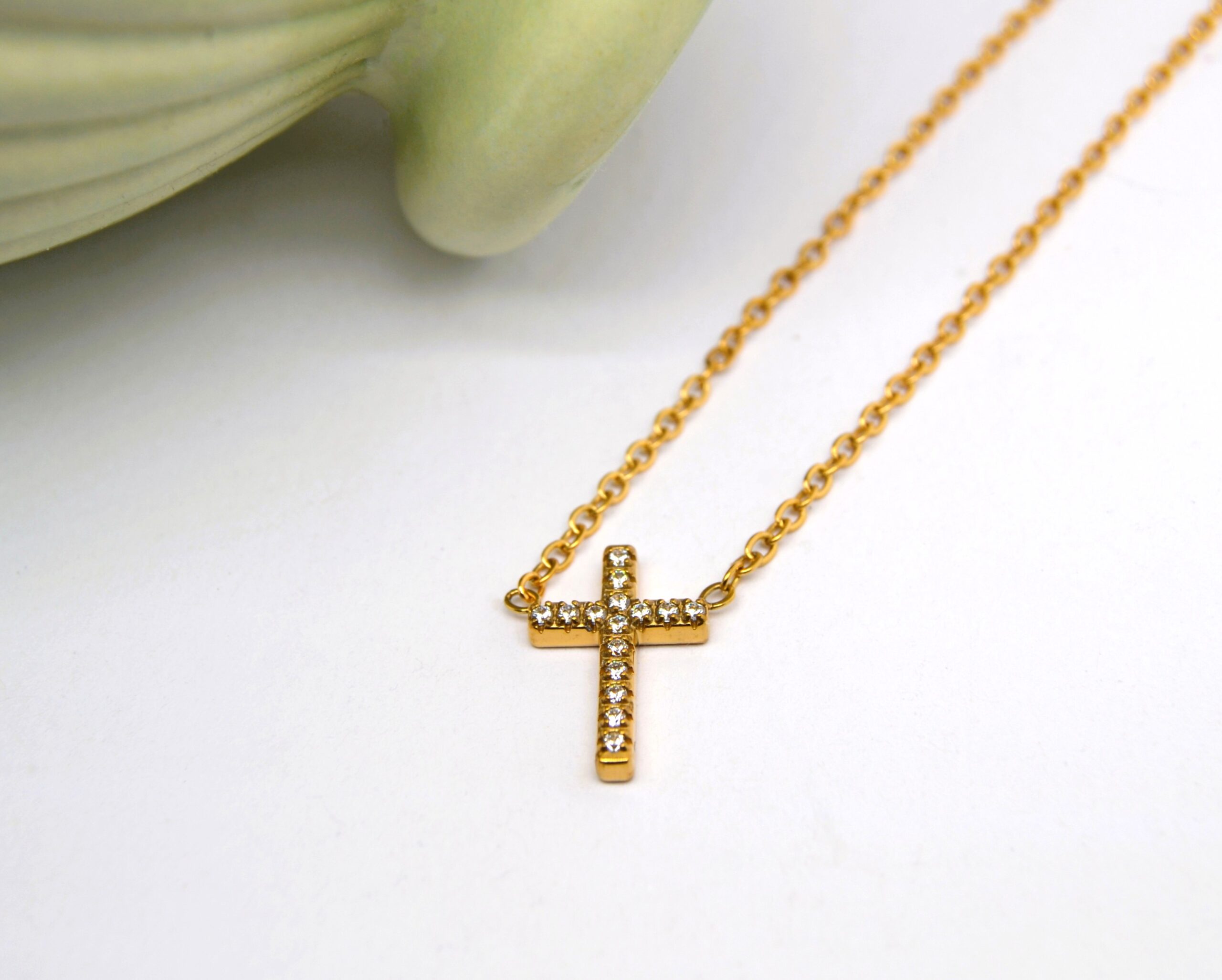 Gold Cross Connector Necklace image 0