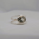 Oval Natural Stone Ring - Grey, P image