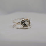 Oval Natural Stone Ring - Grey, P image