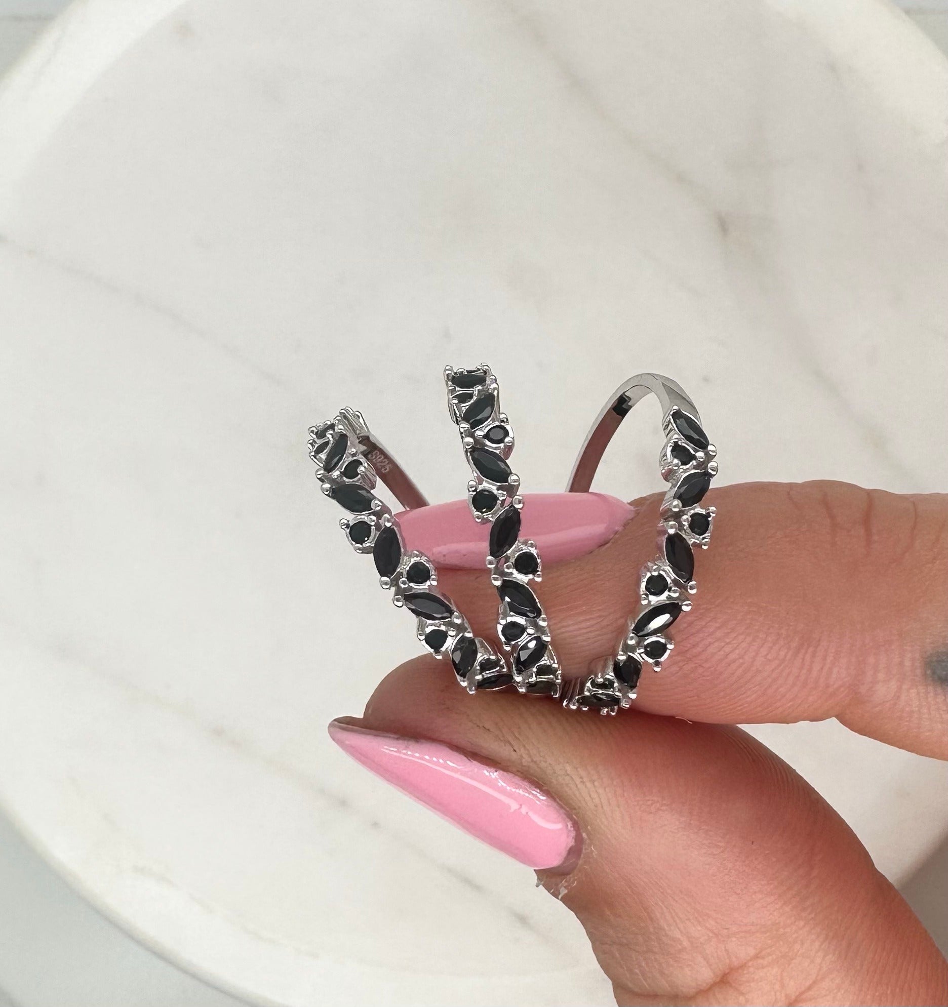 Alya Black Cubic Ring image 1
