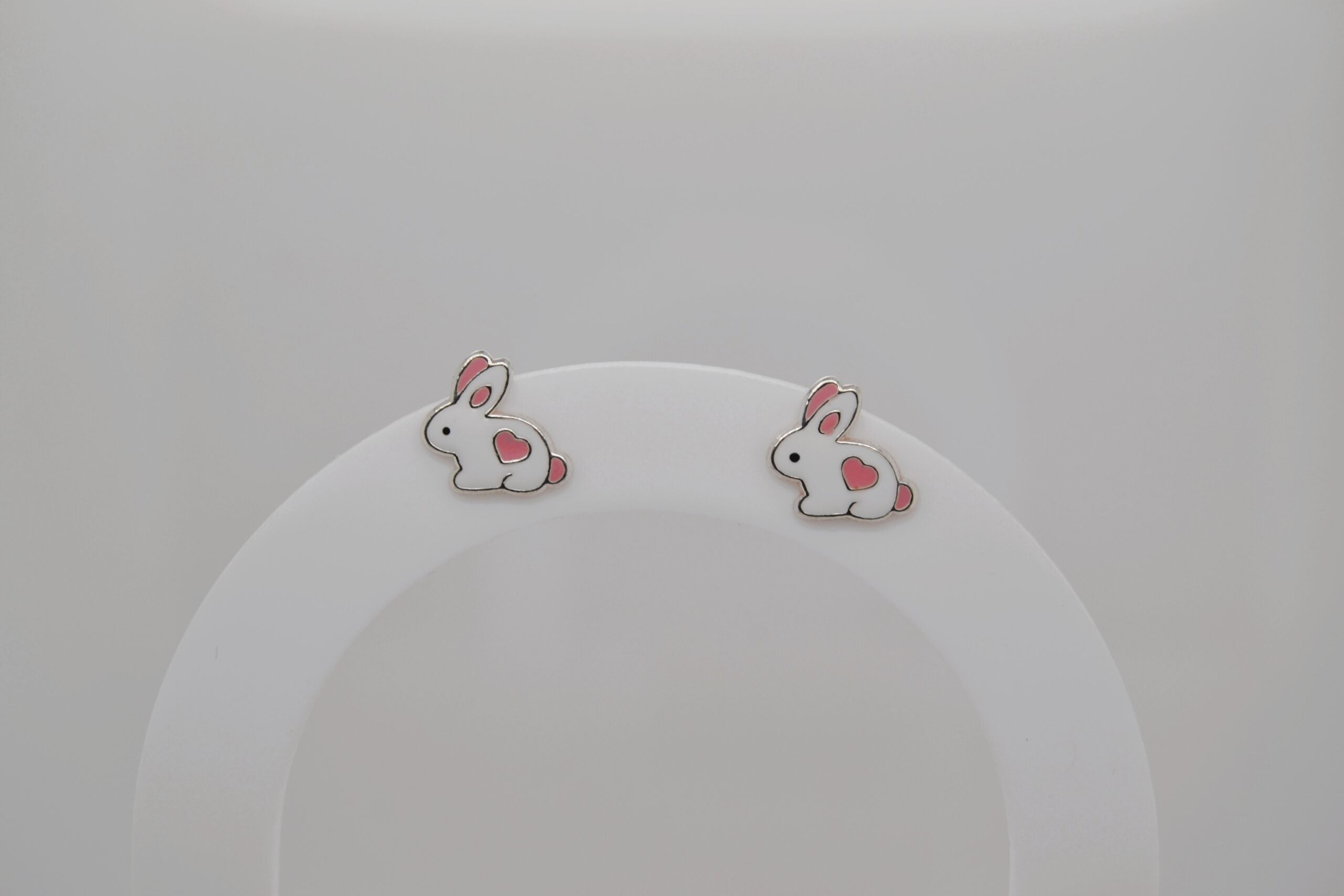 Color Bunny Studs - White image