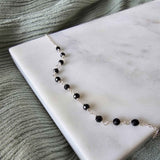 Natural Stone Silver Anklet - Black image