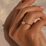 Bling Pearl Silver Ring image 0