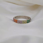 Rainbow Sterling Silver Ring image 1
