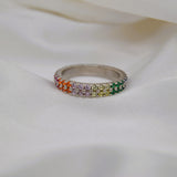 Rainbow Sterling Silver Ring image 1