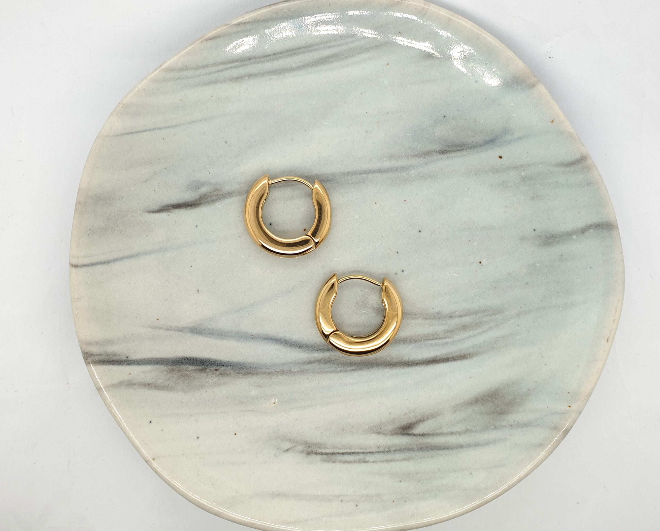 Round Gold Huggies image 0