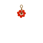 Orange Beaded Flower Charm image 0