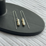 Tiny Pearl Thread Through Earrings image 0
