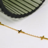 Small Crosses Gold Bracelet image 0