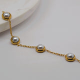 Gold Bracelet with Pearls image 0