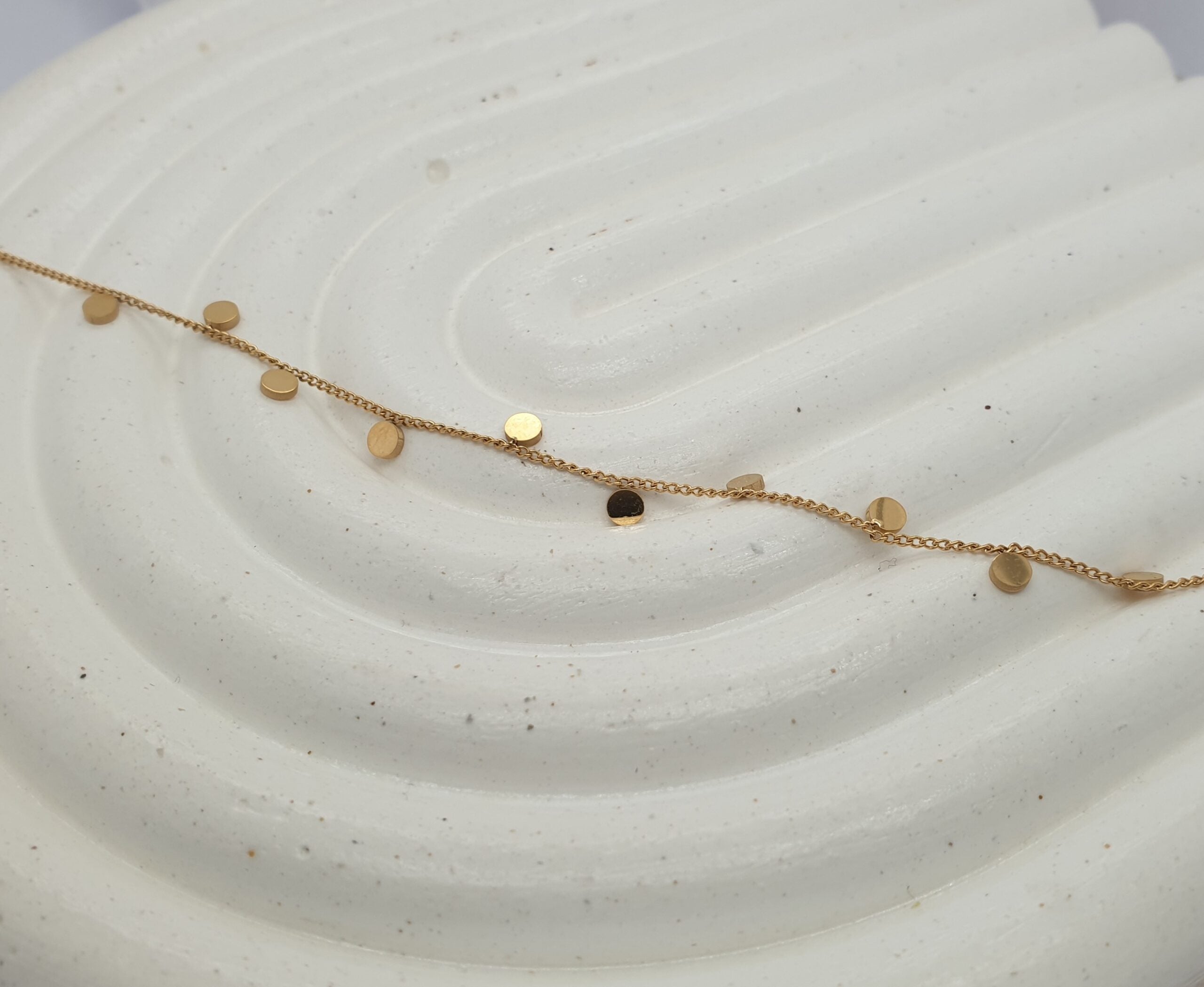 Waterproof Gold Anklets - Round Disk image