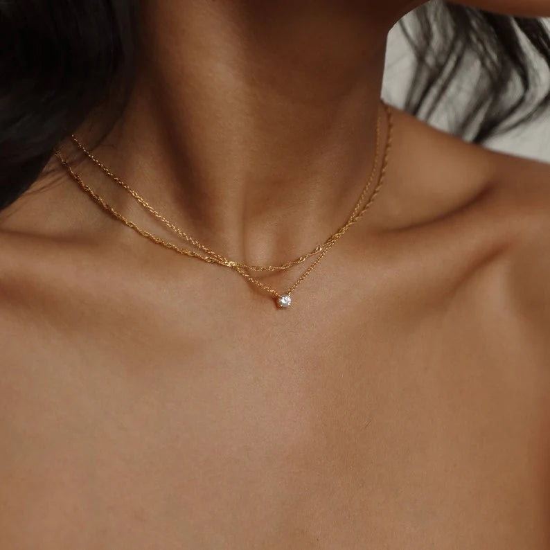 The Float Moissanite Necklace image 0