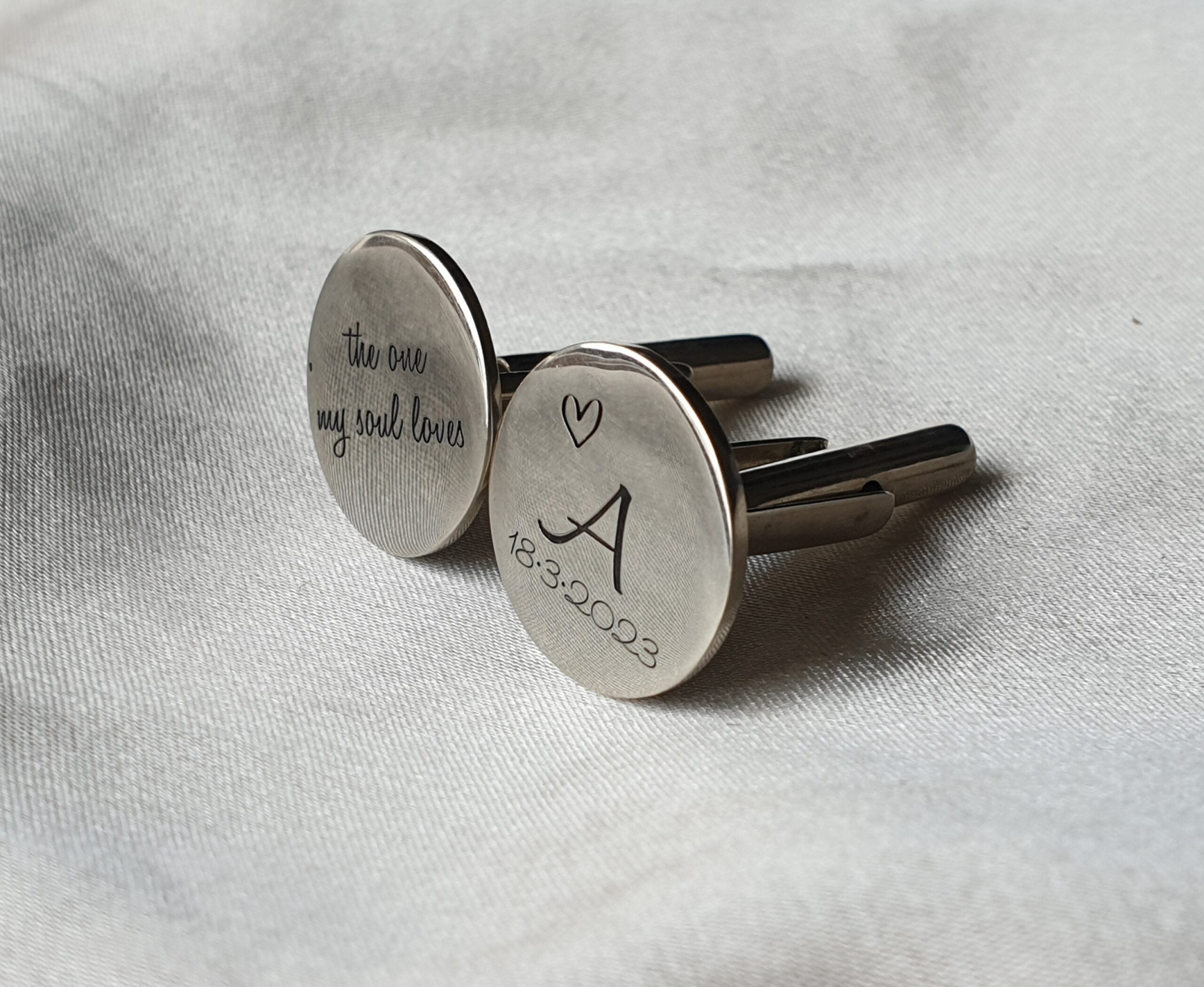 Silver Engraved Cufflinks image 0