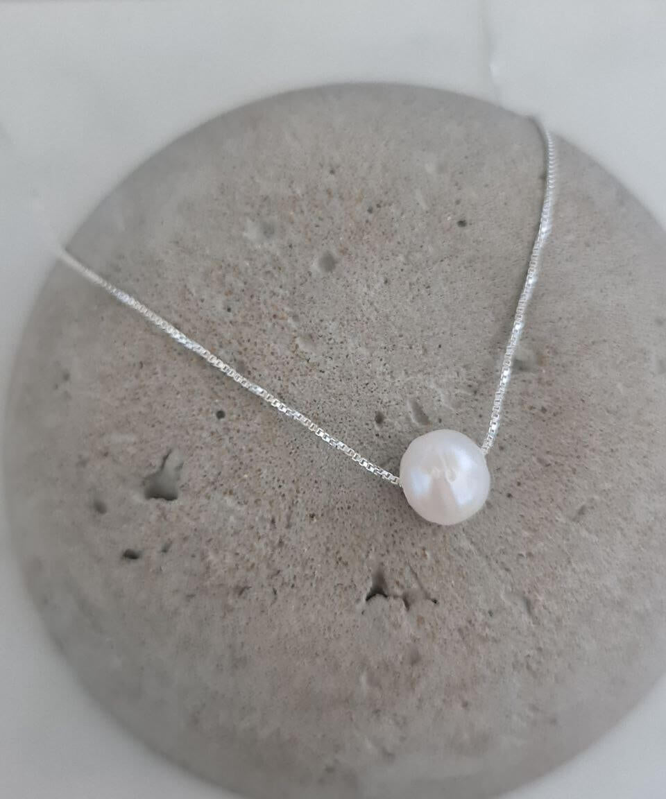 Sterling Silver Pearl Necklace image 1