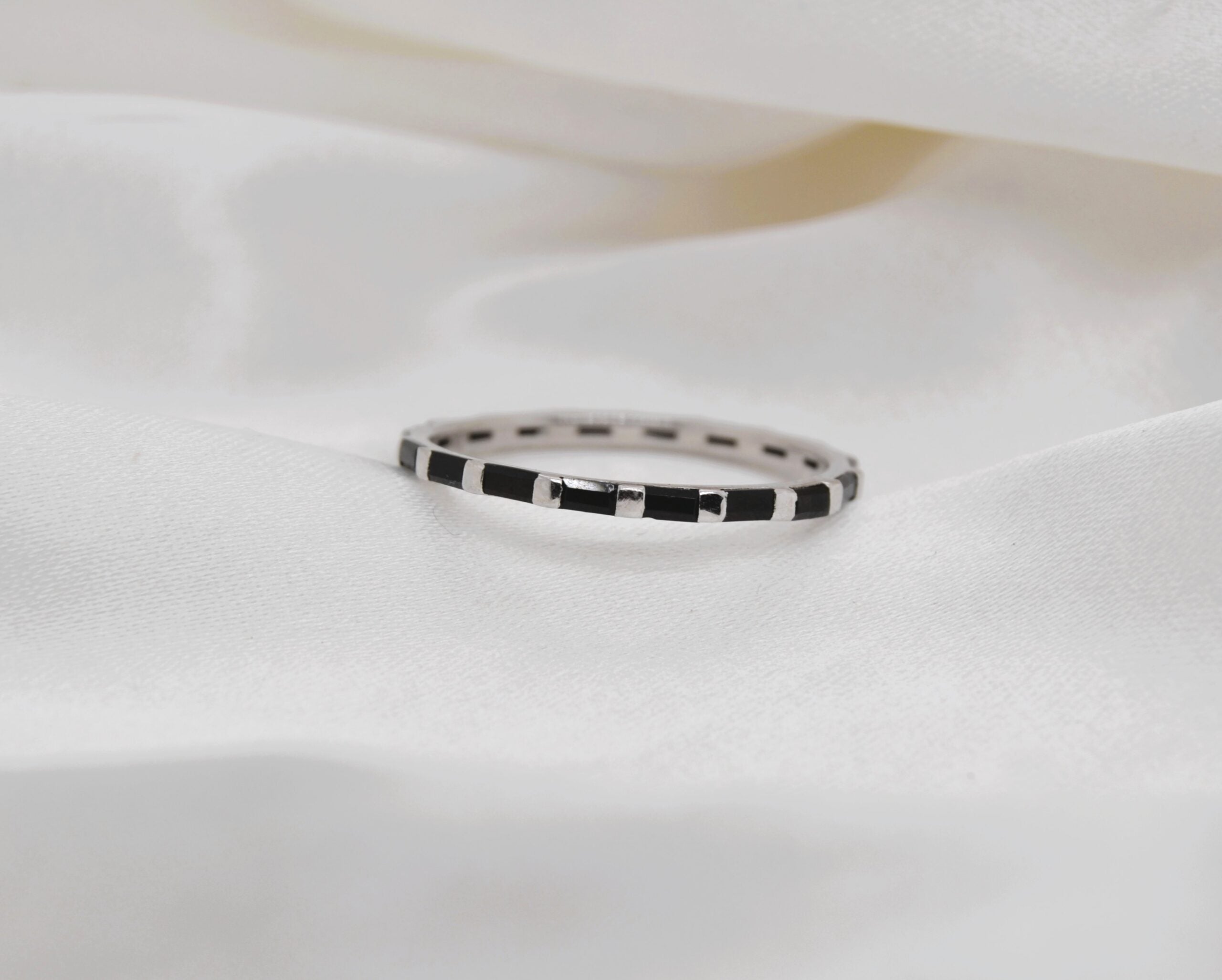 Black Baguette Stack Ring image 0