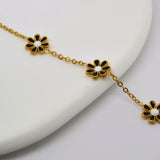 Colored Daisy Bracelet - Black image