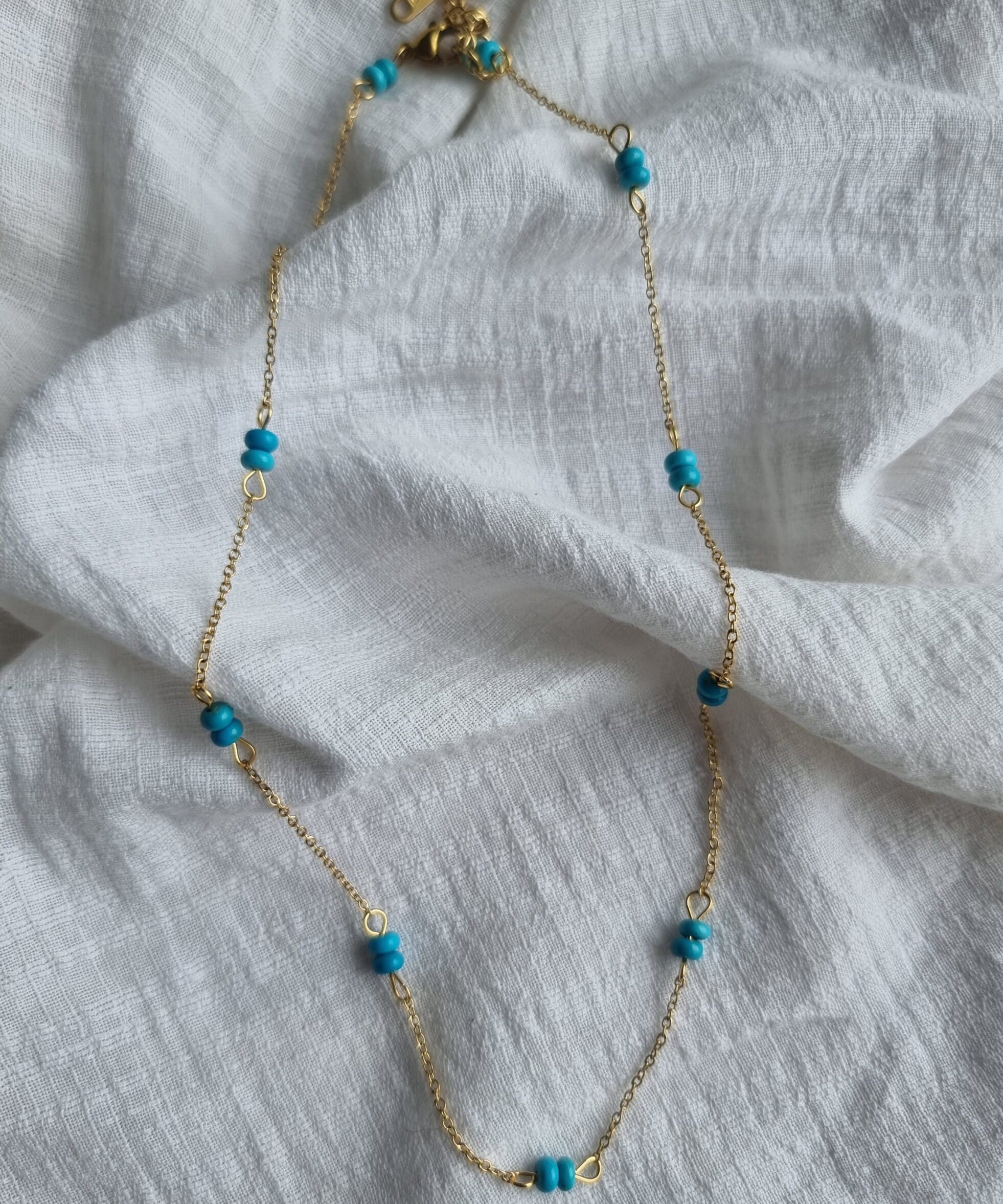 Turquoise Stone Gold Necklace image 1