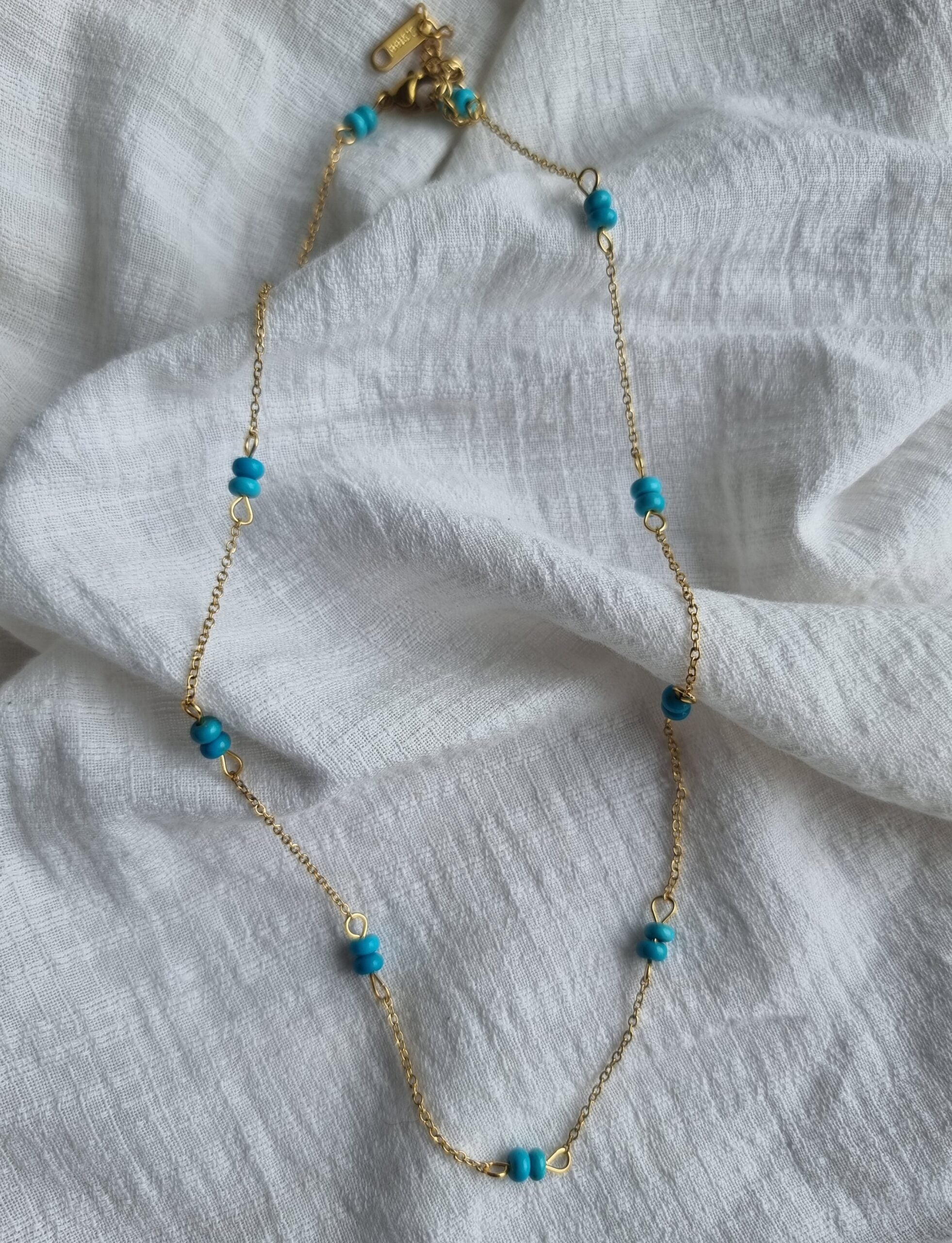 Turquoise Stone Gold Necklace image 1