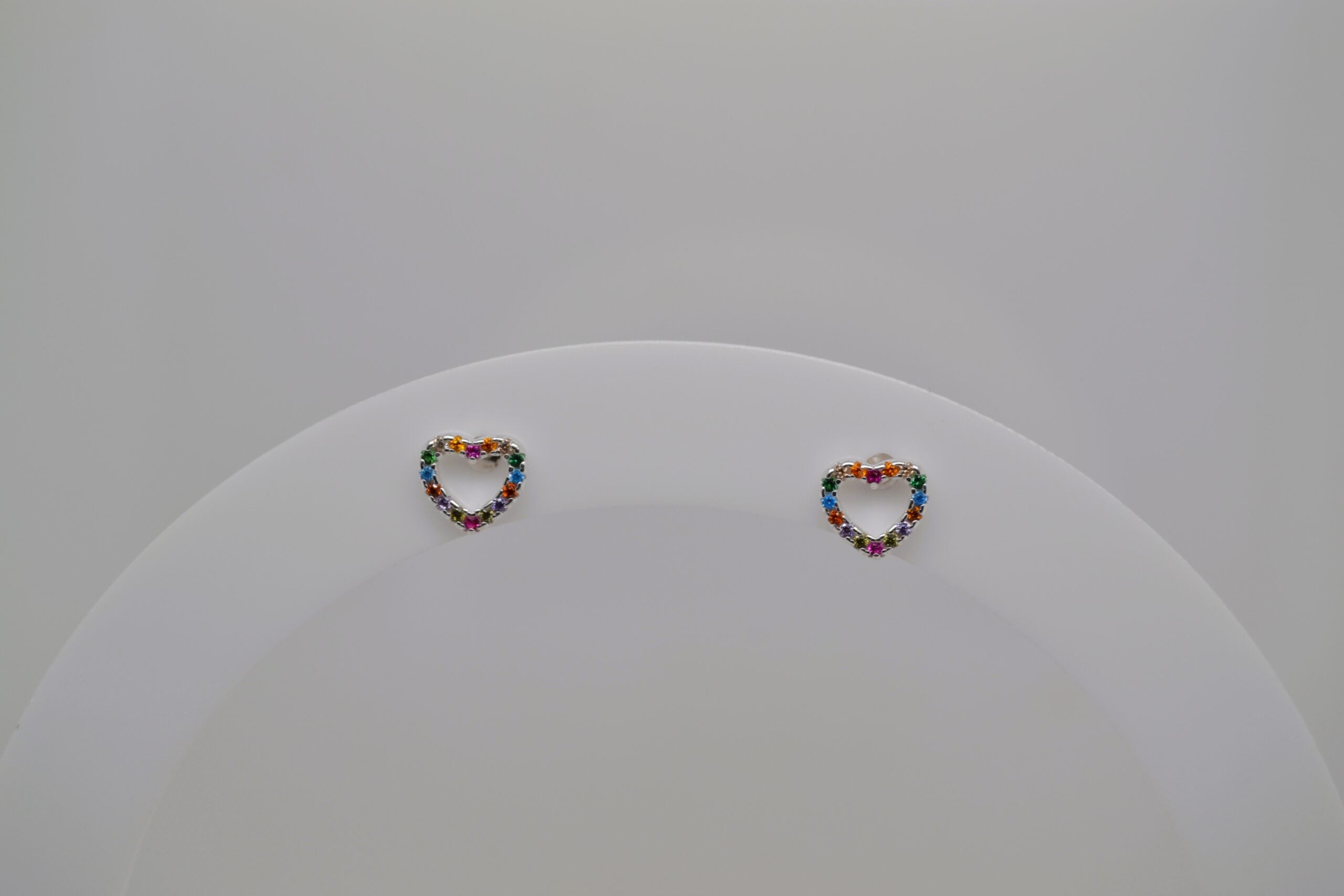 Small Bling Heart Studs - Color image