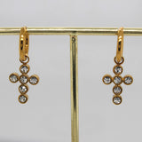 Gold Bling Cross Earrings image 0