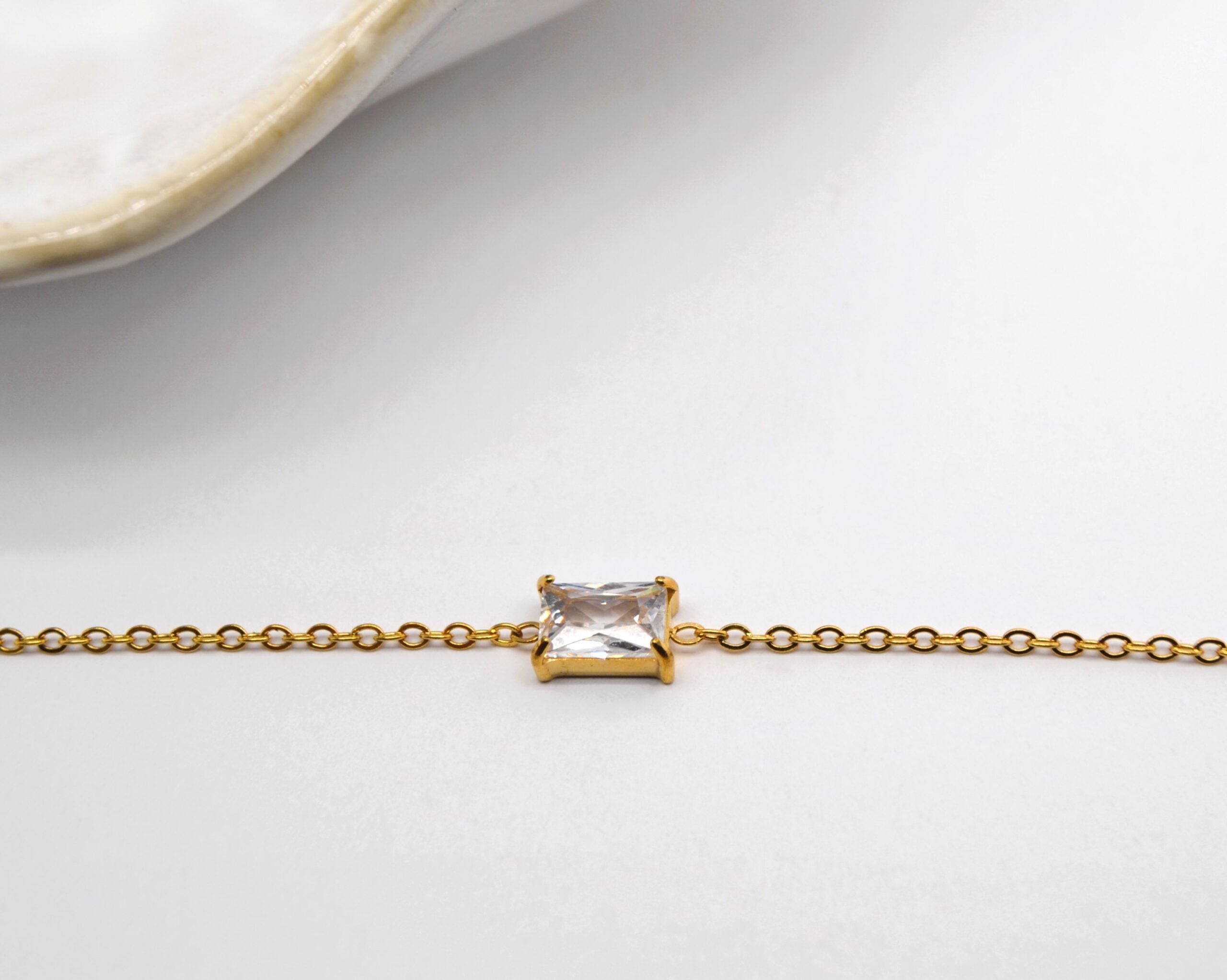 Gold Emerald Cut Bracelet image 0