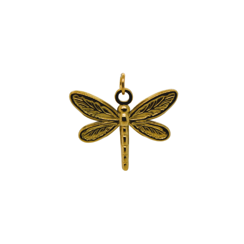Dragonfly Gold Charm - Solid image