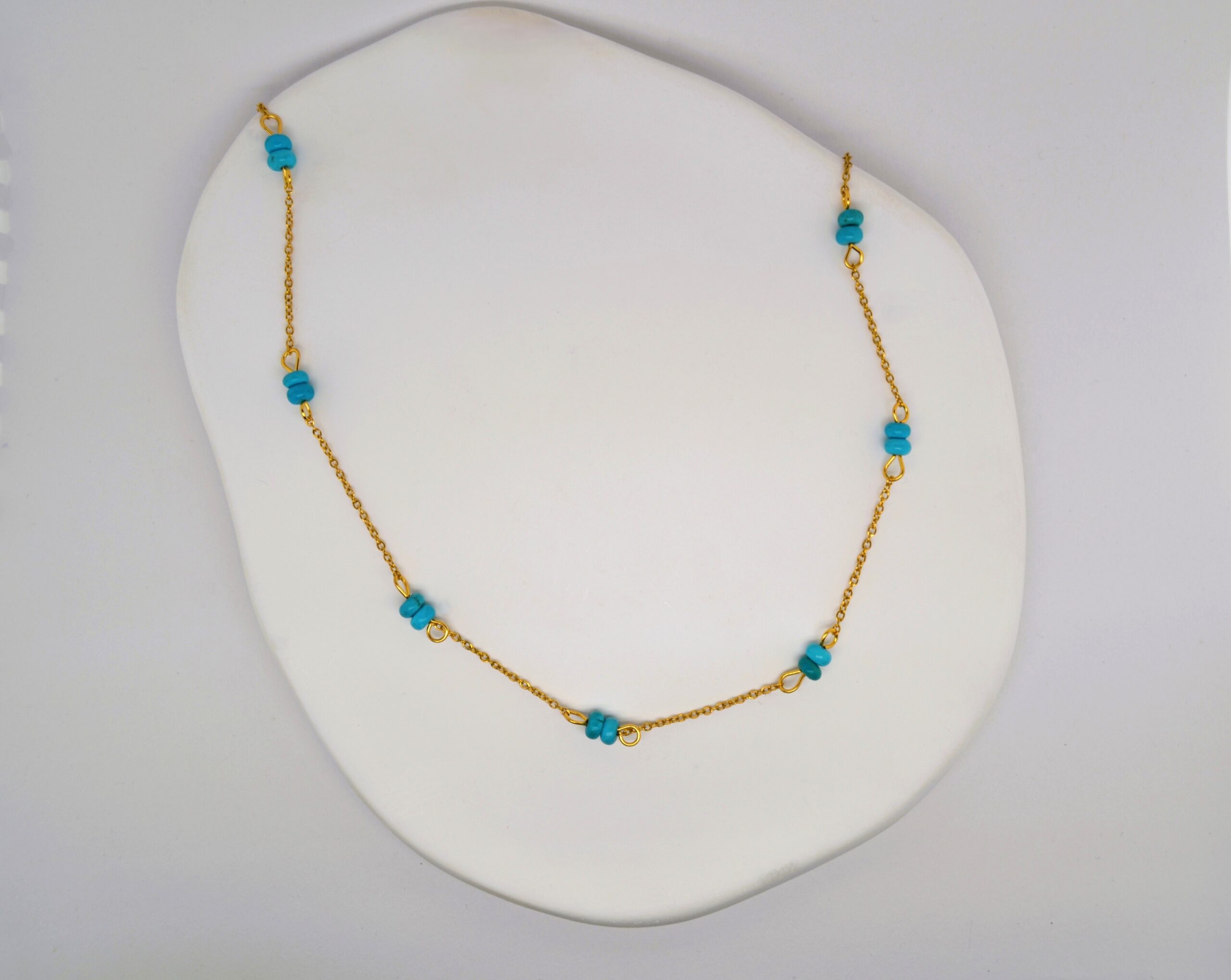Turquoise Stone Gold Necklace image 0