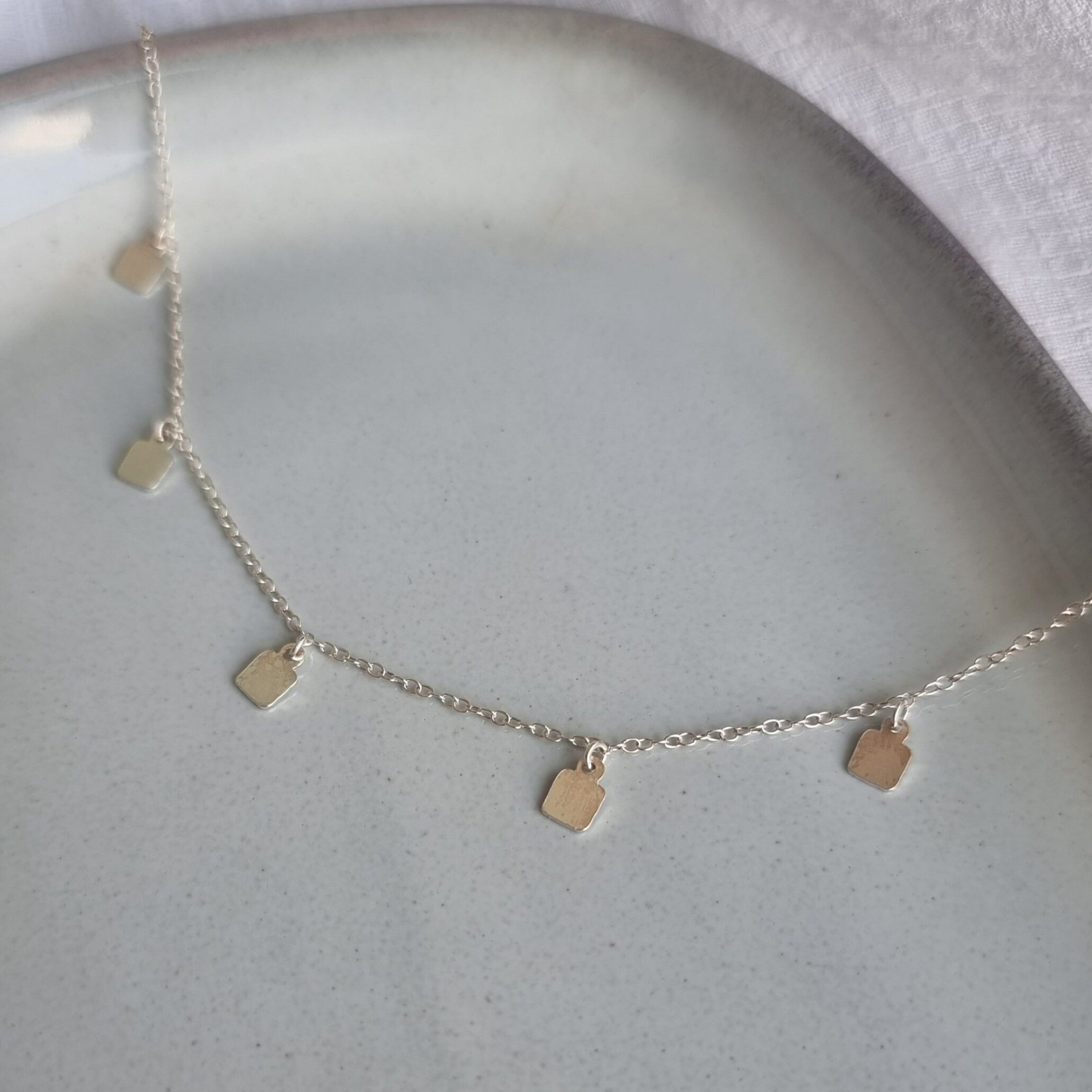 Silver Cube Charm Necklace image 0