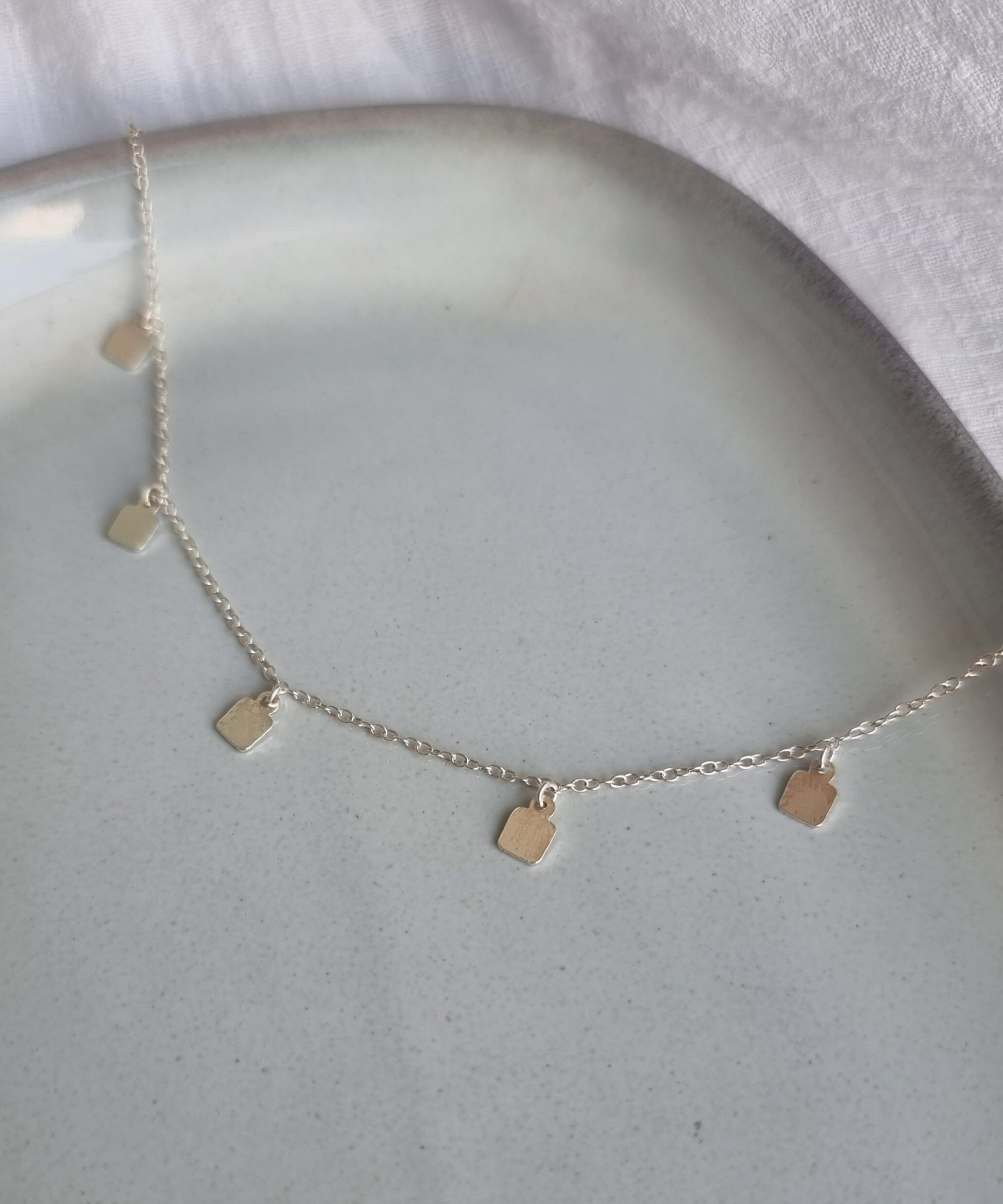 Silver Cube Charm Necklace image 0
